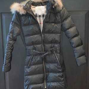 Child Kids Burberry Coat Jacket Puffy Fur 12Y